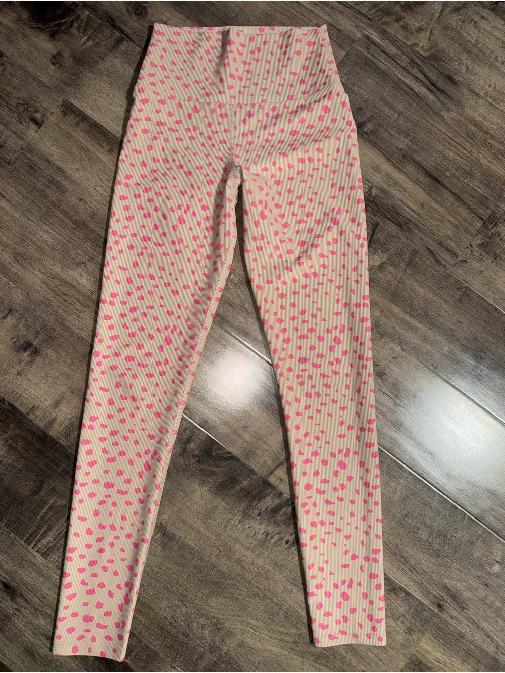Beach Riot Sport Ayla Ribbed Legging Pink Spot S